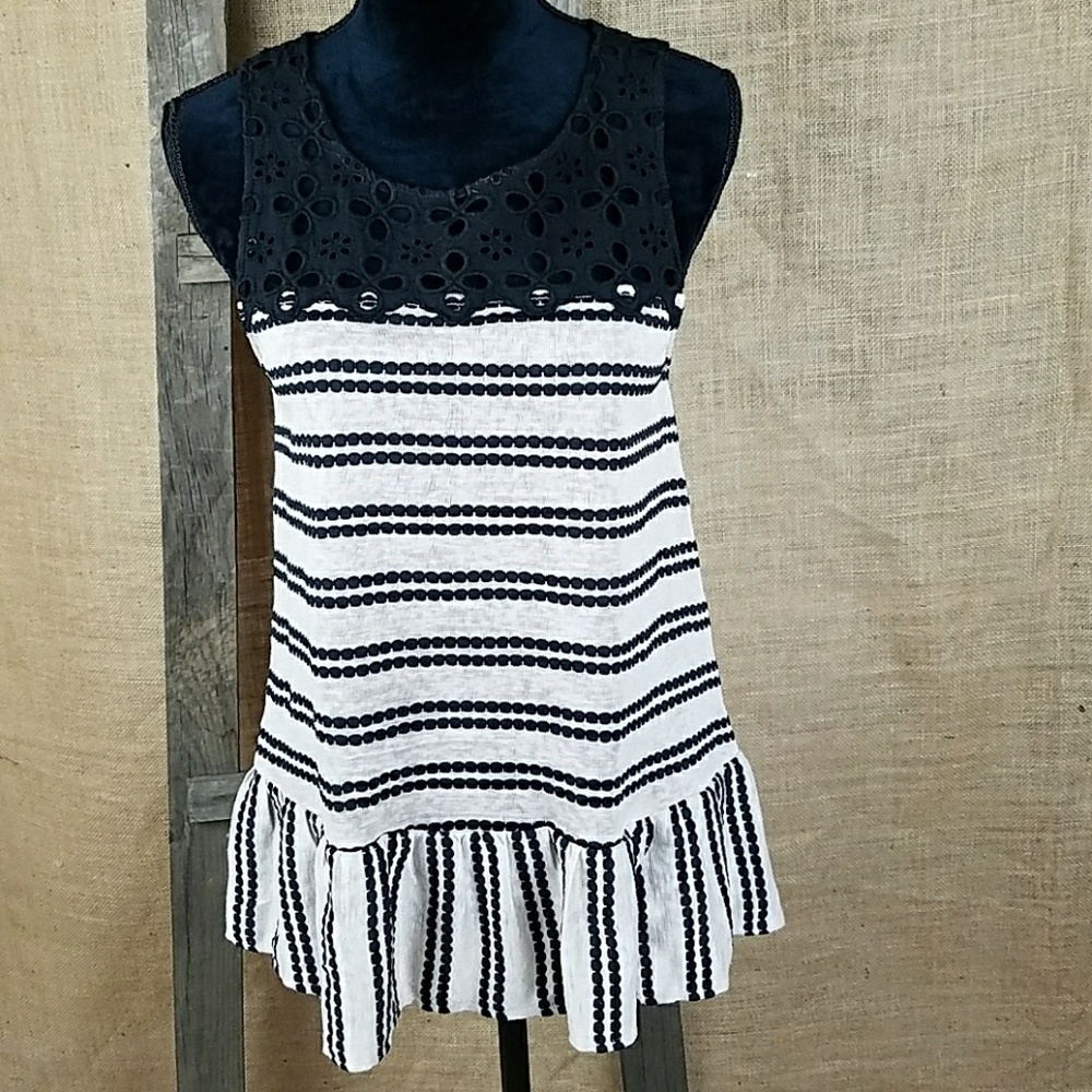 Free People women's S/P knit tank top lace peplum